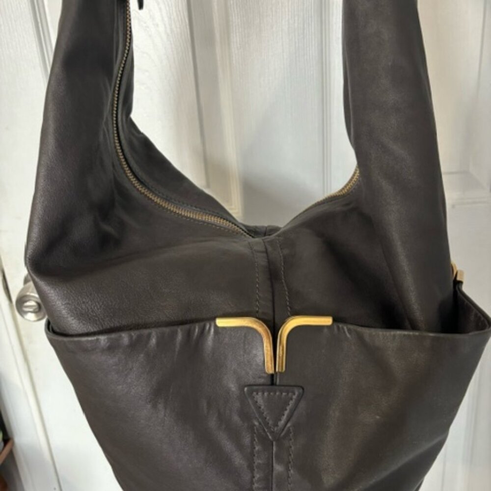 Chloe Milton Chain Hobo Bag Gray